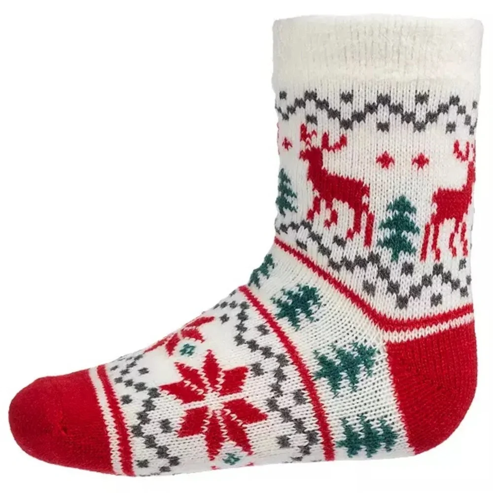 Northeast Outfitters Youth Cozy Cabin Holiday Reindeer Aloe Infused Socks